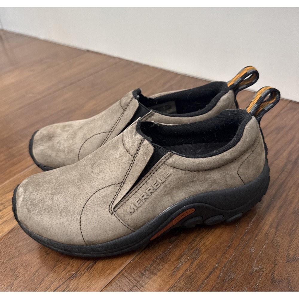 Merrell Slip On Hiking Shoes Women 6.5 Tan Jungle Moc Suede Outdoor J60788 Trail - Picture 2 of 11